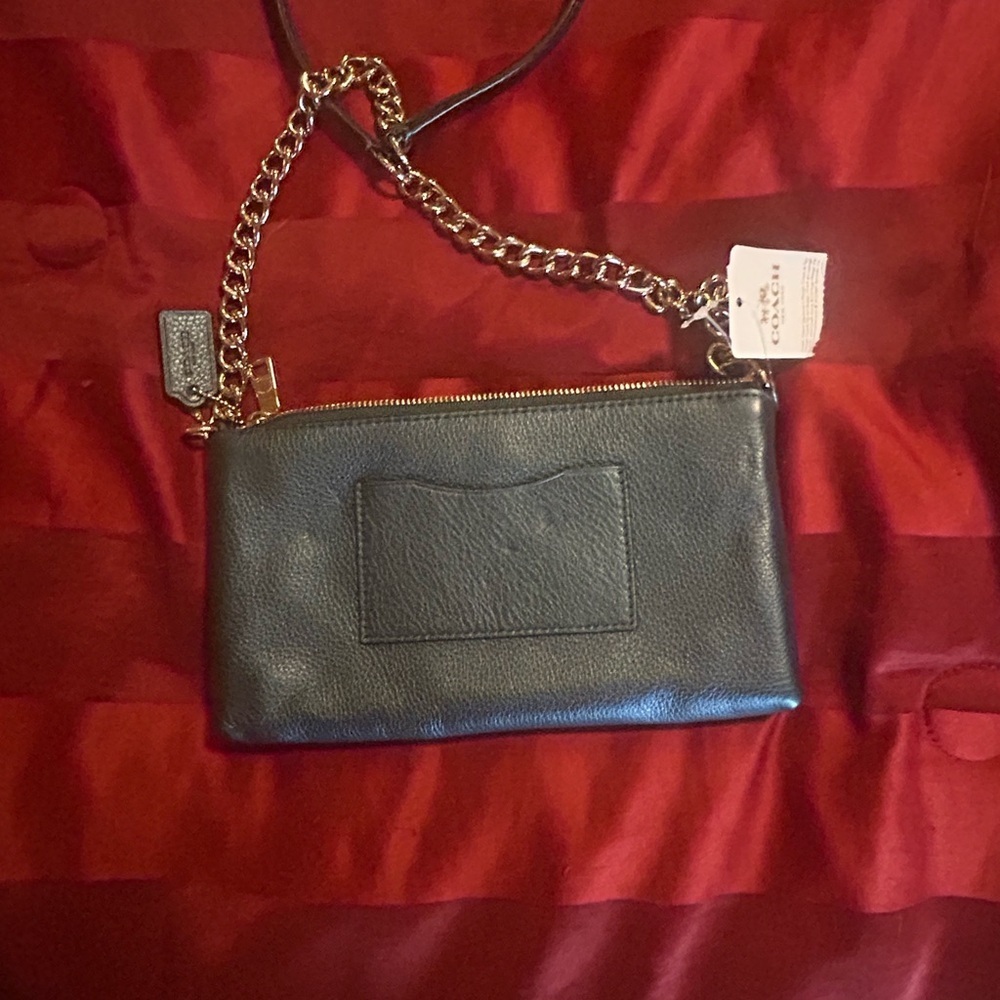 Coach Quinn  Blue pebble  Leather Crossbody Bag - Picture 6 of 12